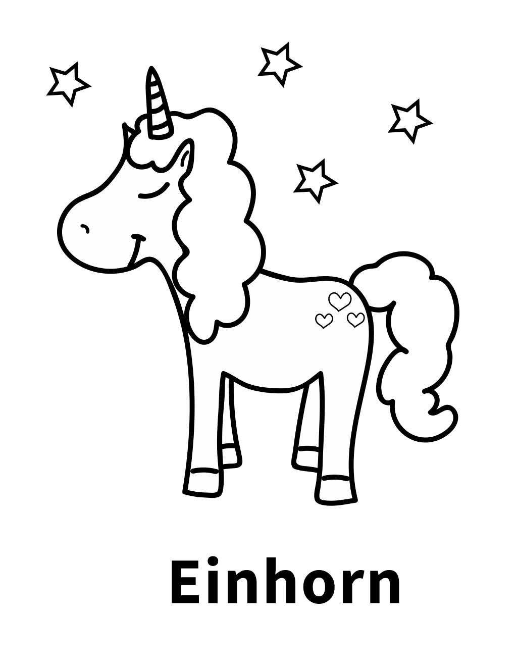 Unicorns coloring page preview