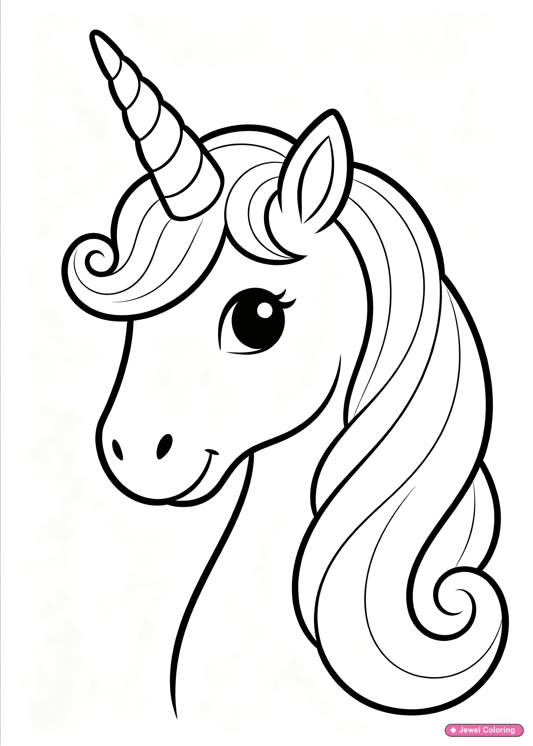 Unicorn Head Coloring Page printable unicorns coloring page