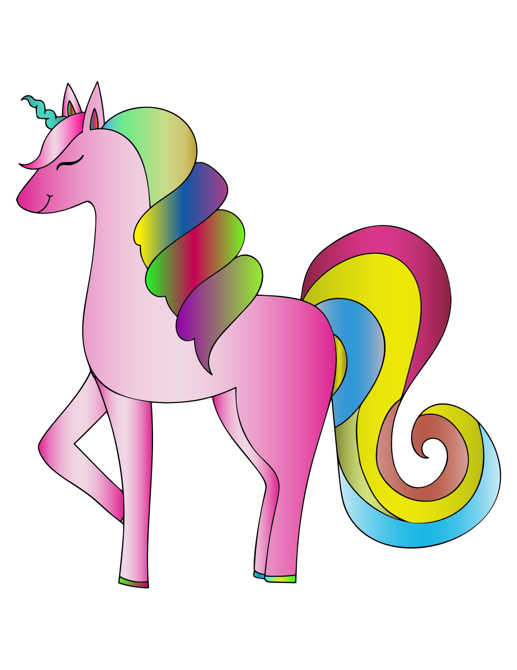 Unicorn Line Art printable unicorns coloring page