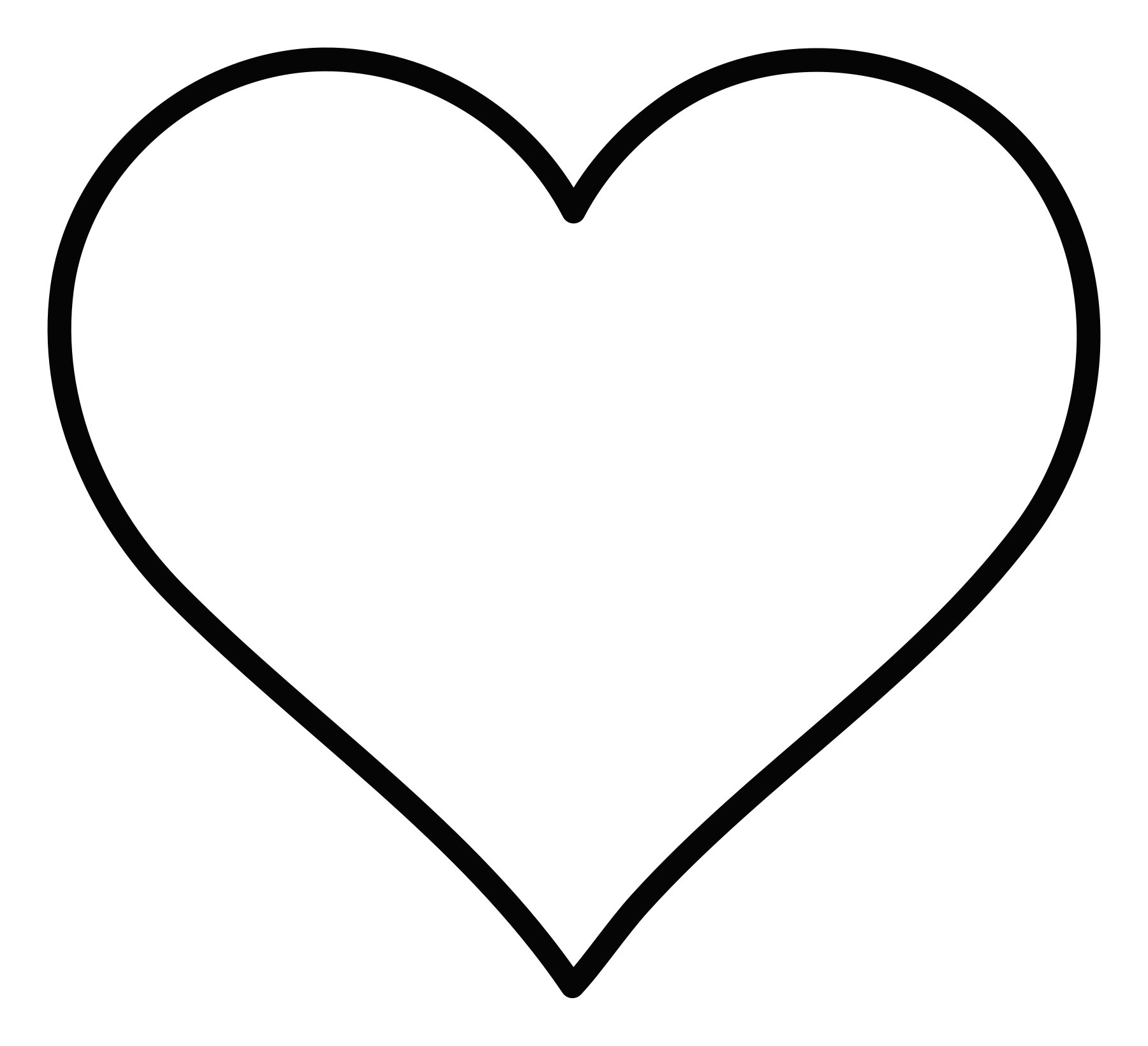 Heart Outline printable february coloring page