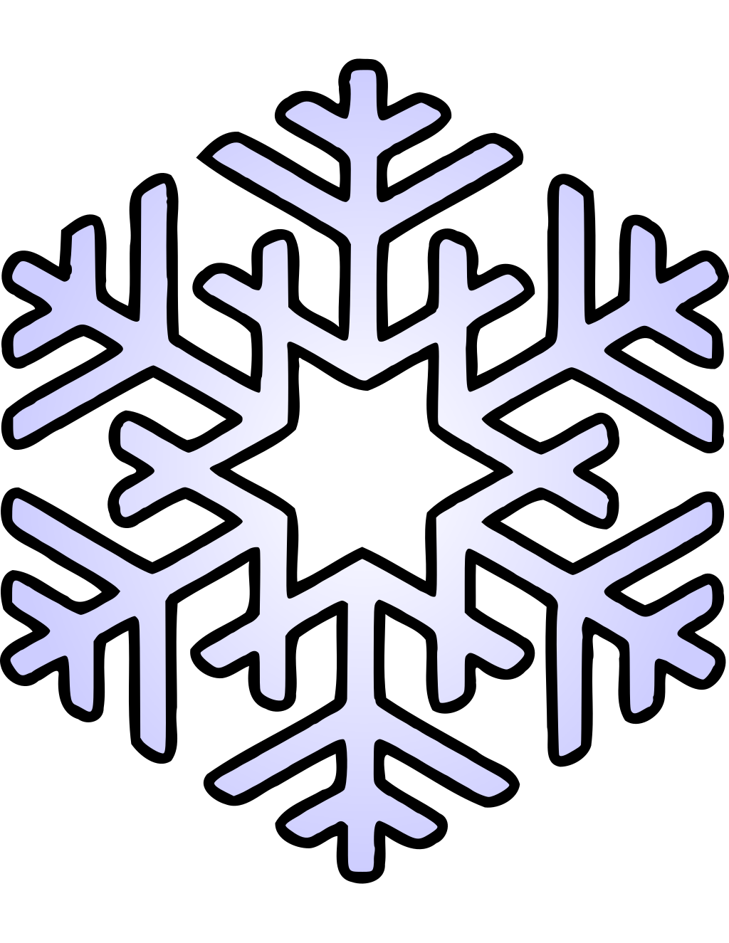 Blue Snowflake printable winter coloring page