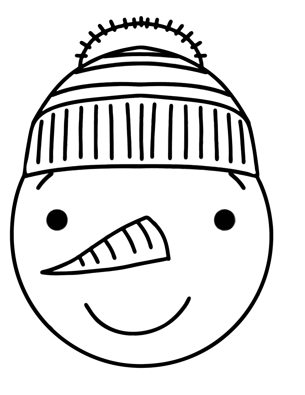 Snowman Winter Scene printable winter coloring page