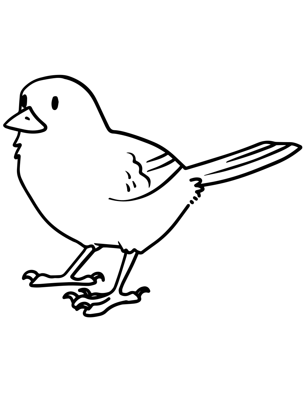 Cute Bird Line Art printable animals coloring page