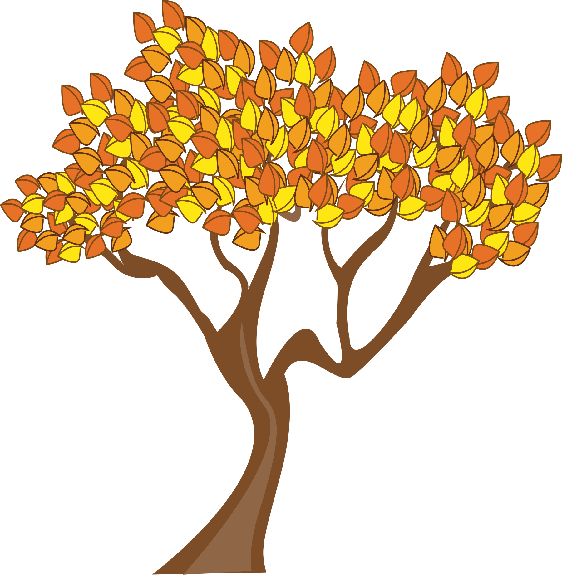 Tree With Autumn Leaves printable autumn coloring page