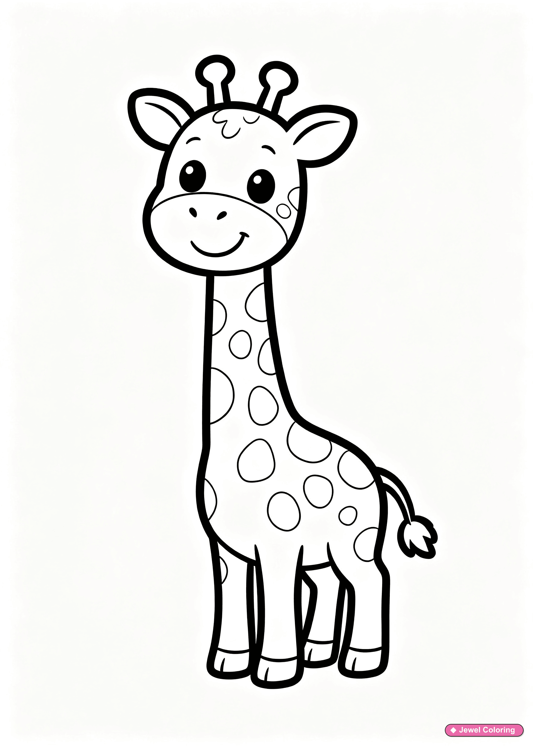 Cartoon Giraffe Coloring Page printable giraffes coloring page