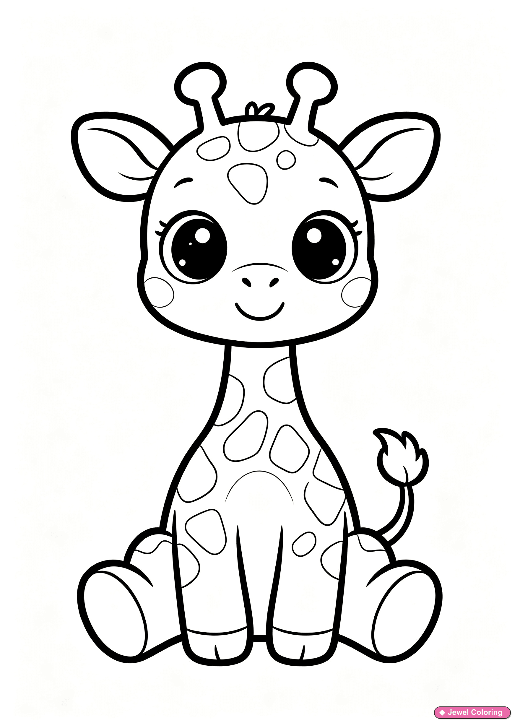 Cute Baby Giraffe Coloring Page printable giraffes coloring page