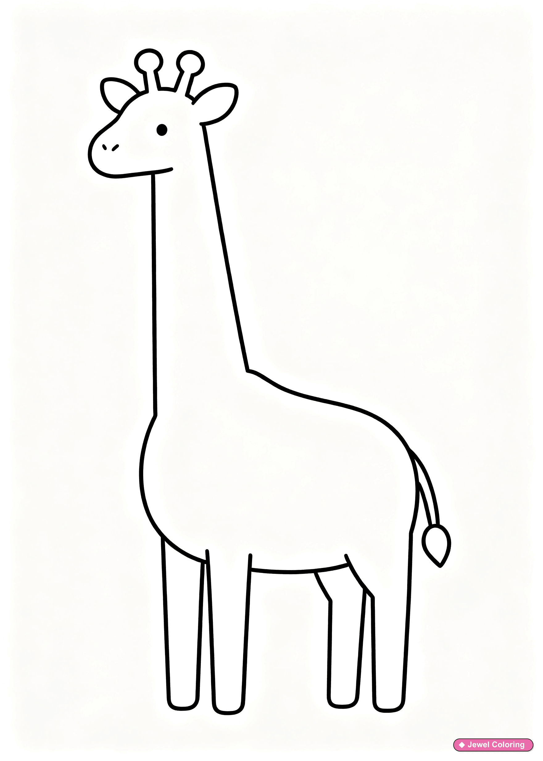 Easy Giraffe Outline Coloring Page printable giraffes coloring page
