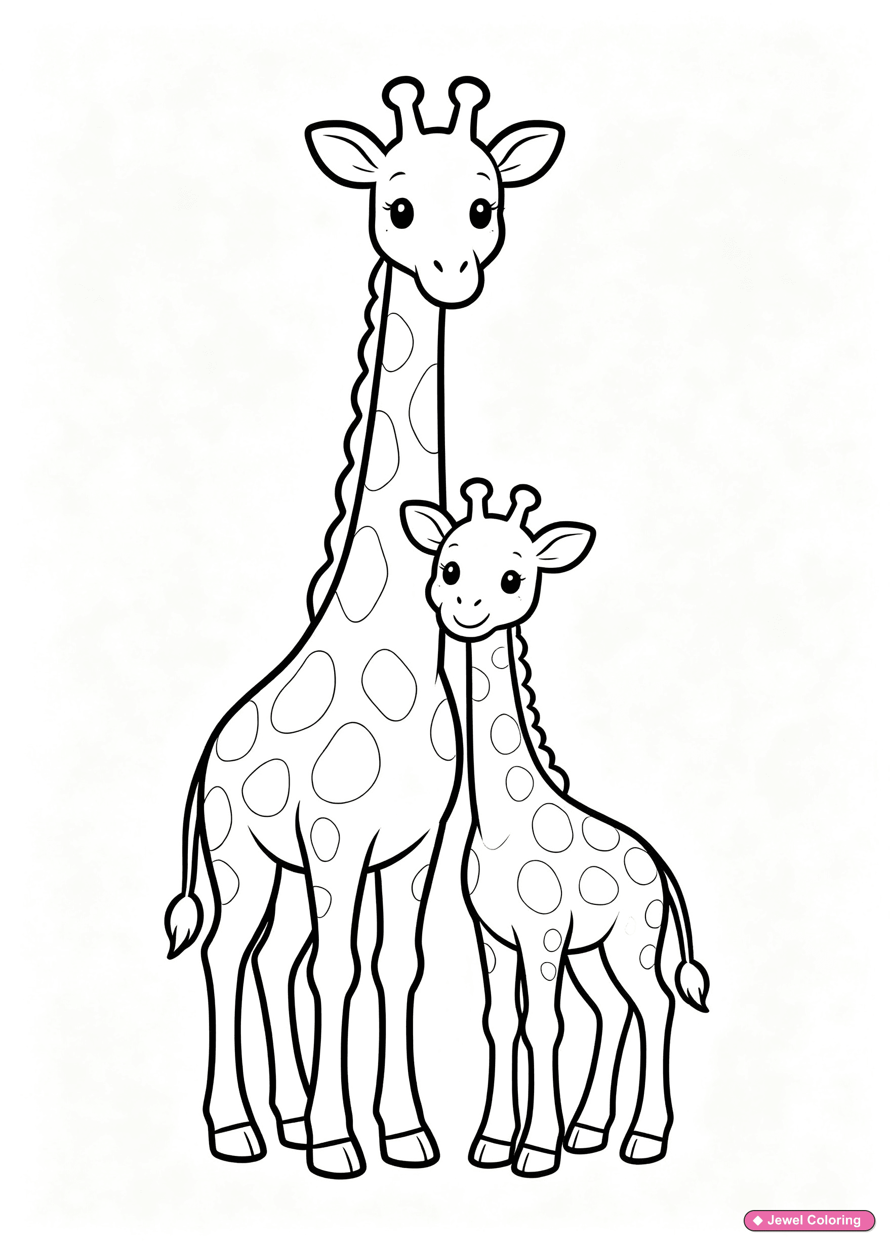 Giraffe Family Coloring Page printable giraffes coloring page