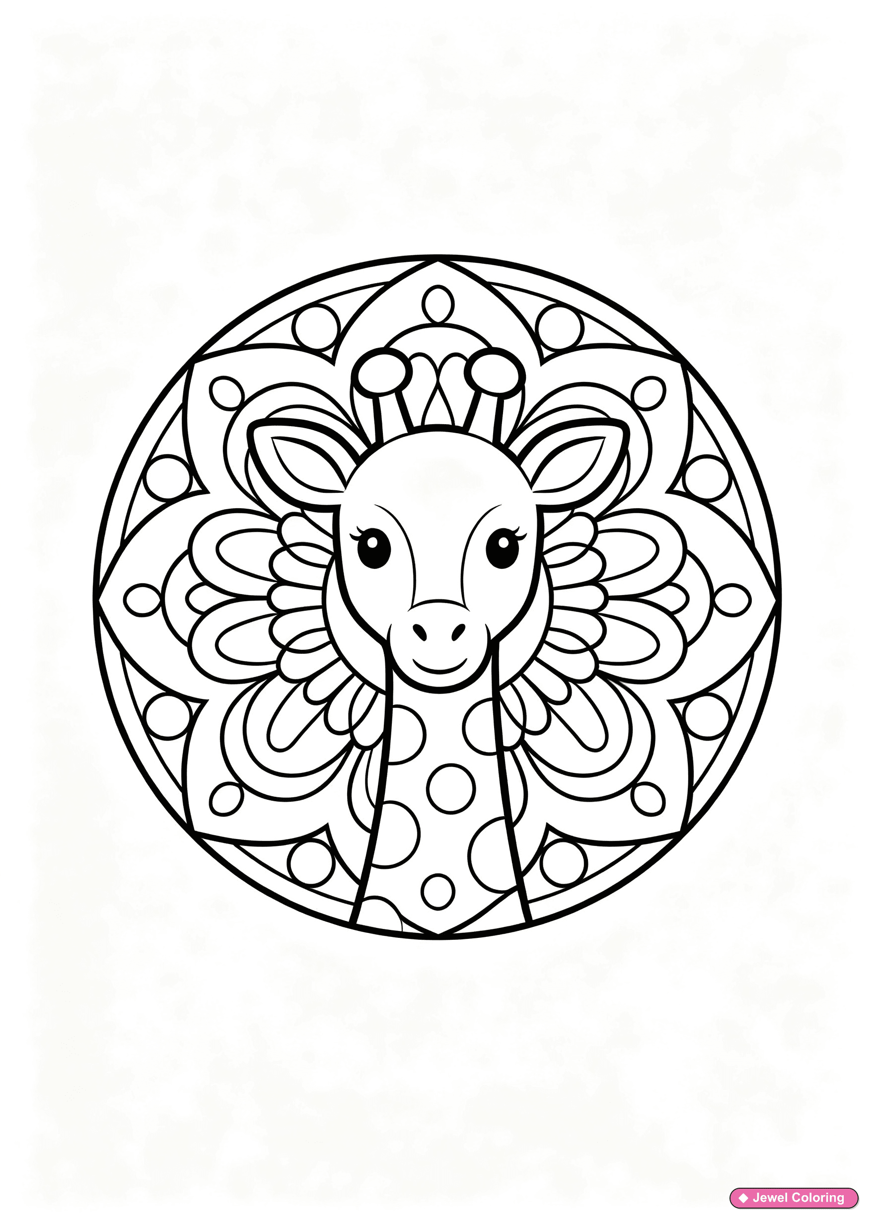 Giraffe Mandala Coloring Page printable giraffes coloring page