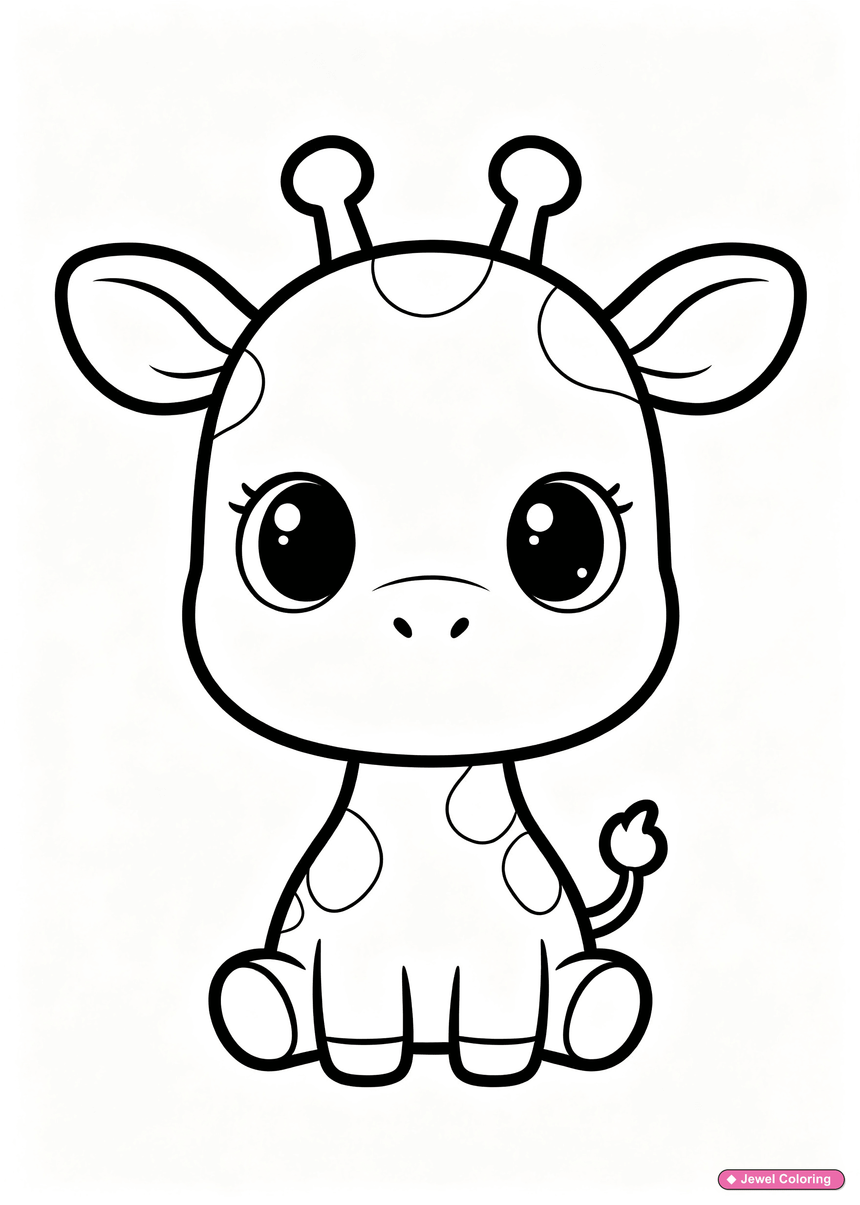 Kawaii Giraffe Coloring Page printable giraffes coloring page