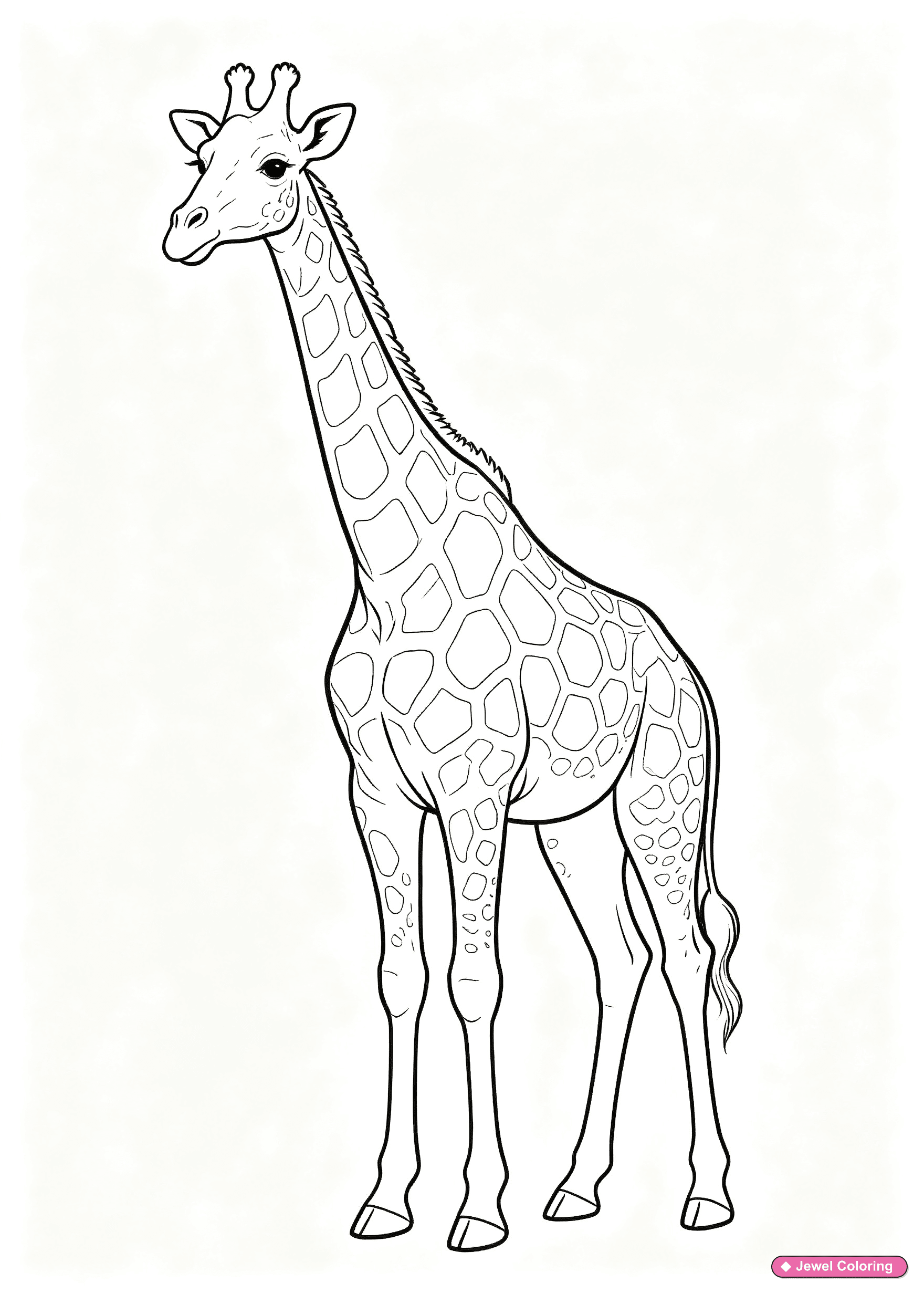 Realistic Giraffe Coloring Page printable giraffes coloring page