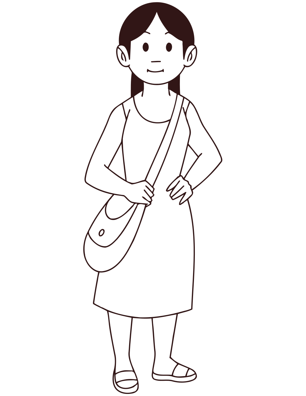 Girl Line Art printable girls coloring page