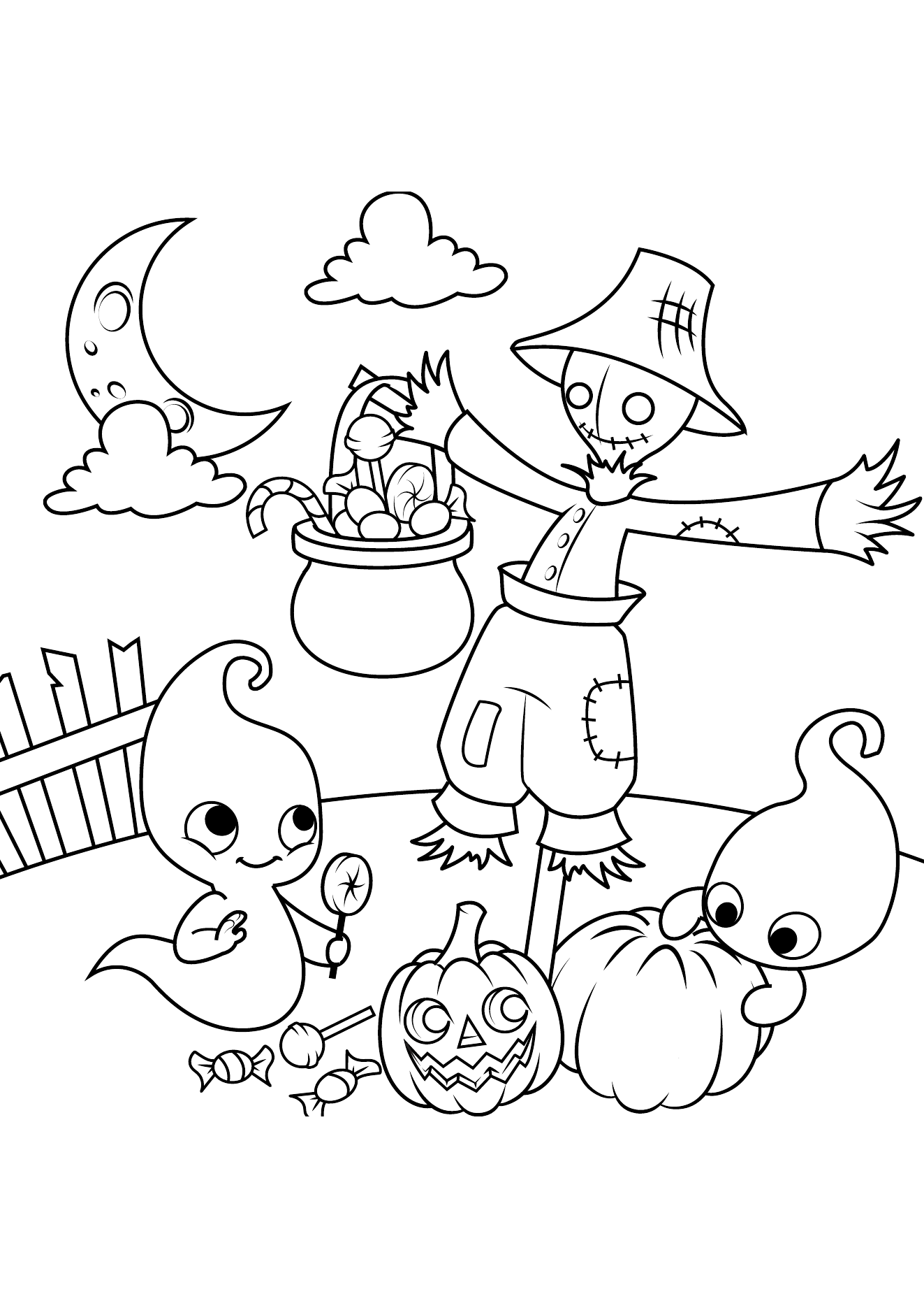 Halloween Coloring Book Page 20 printable halloween coloring page