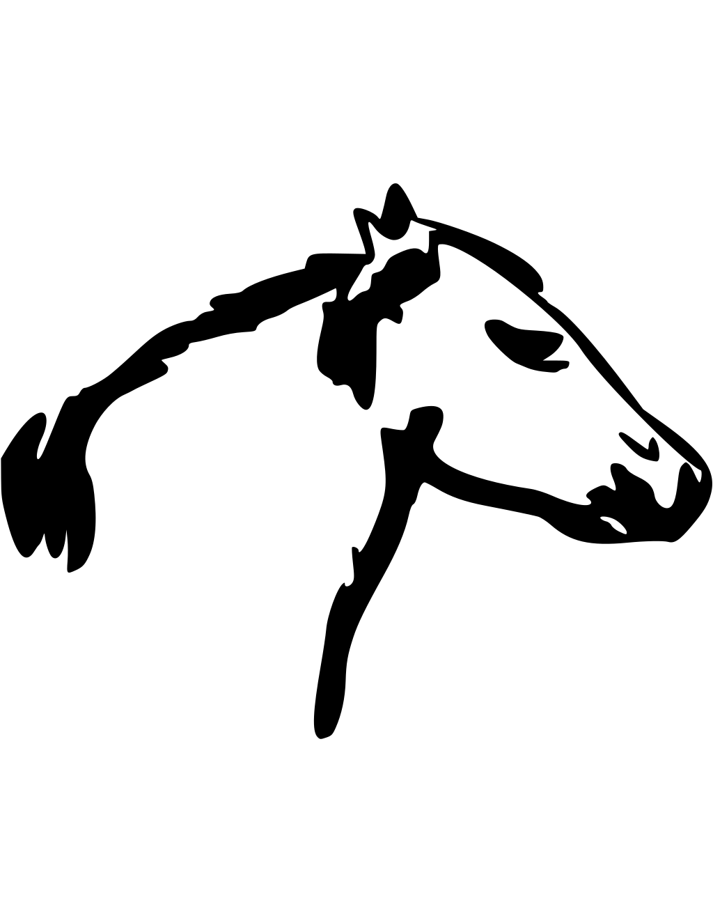 Horse Head Outline Vector Image printable horses coloring page