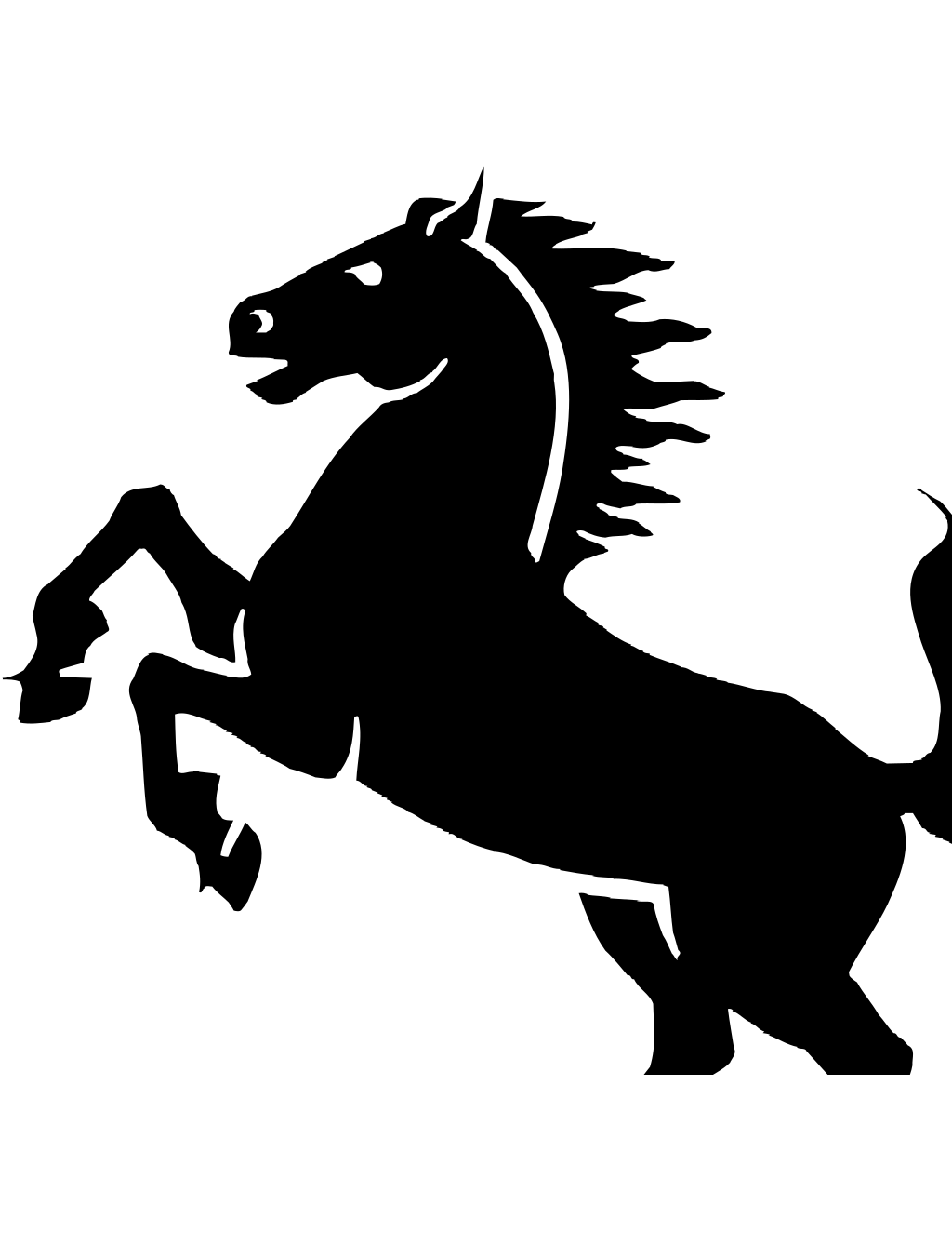 Horse Line Art printable horses coloring page