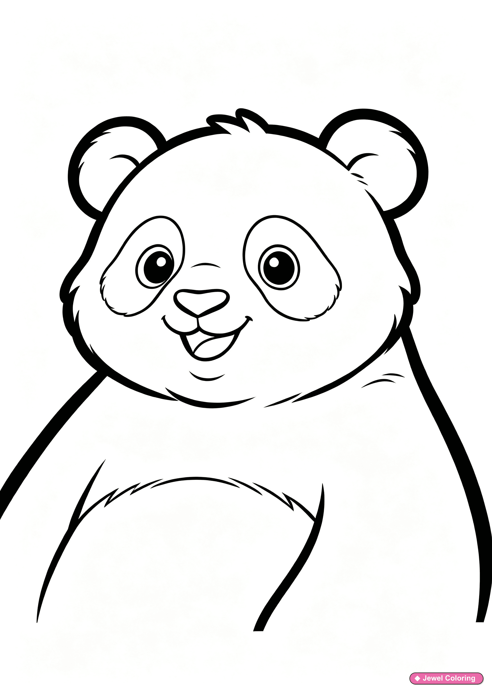 Giant Panda Portrait Coloring Page printable pandas coloring page