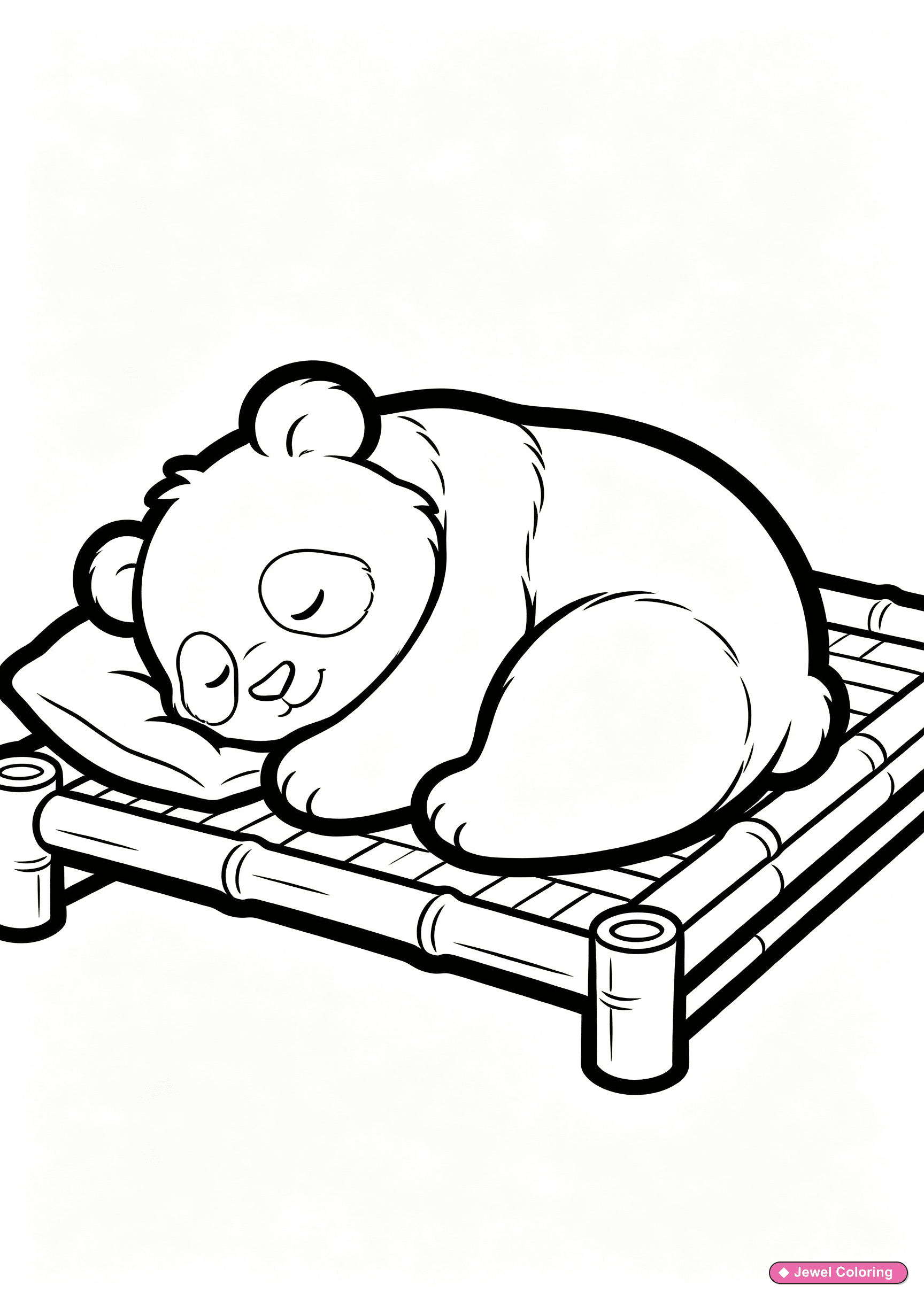 Giant Panda Sleeping Coloring Page printable pandas coloring page