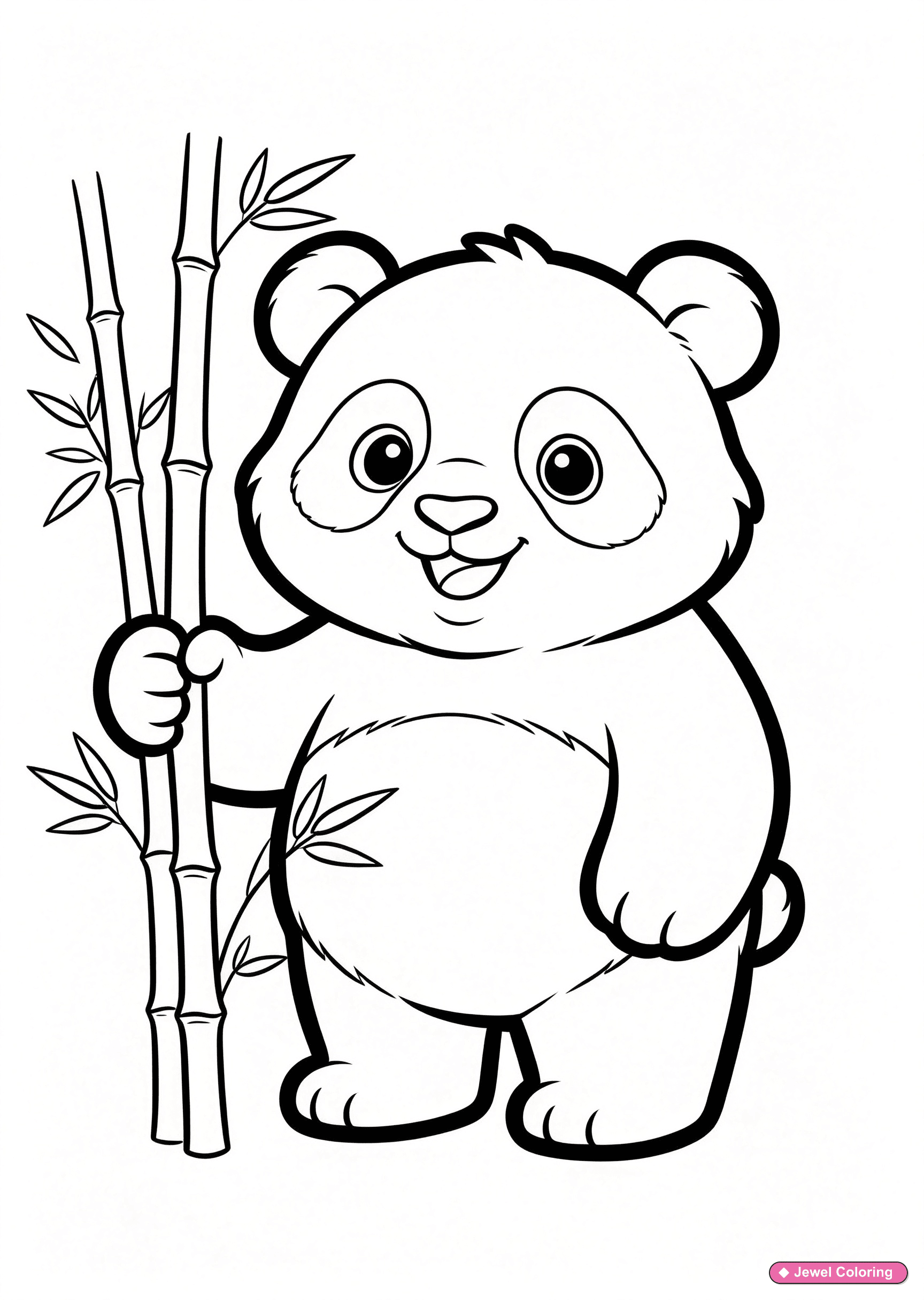 Giant Panda Standing Coloring Page printable pandas coloring page