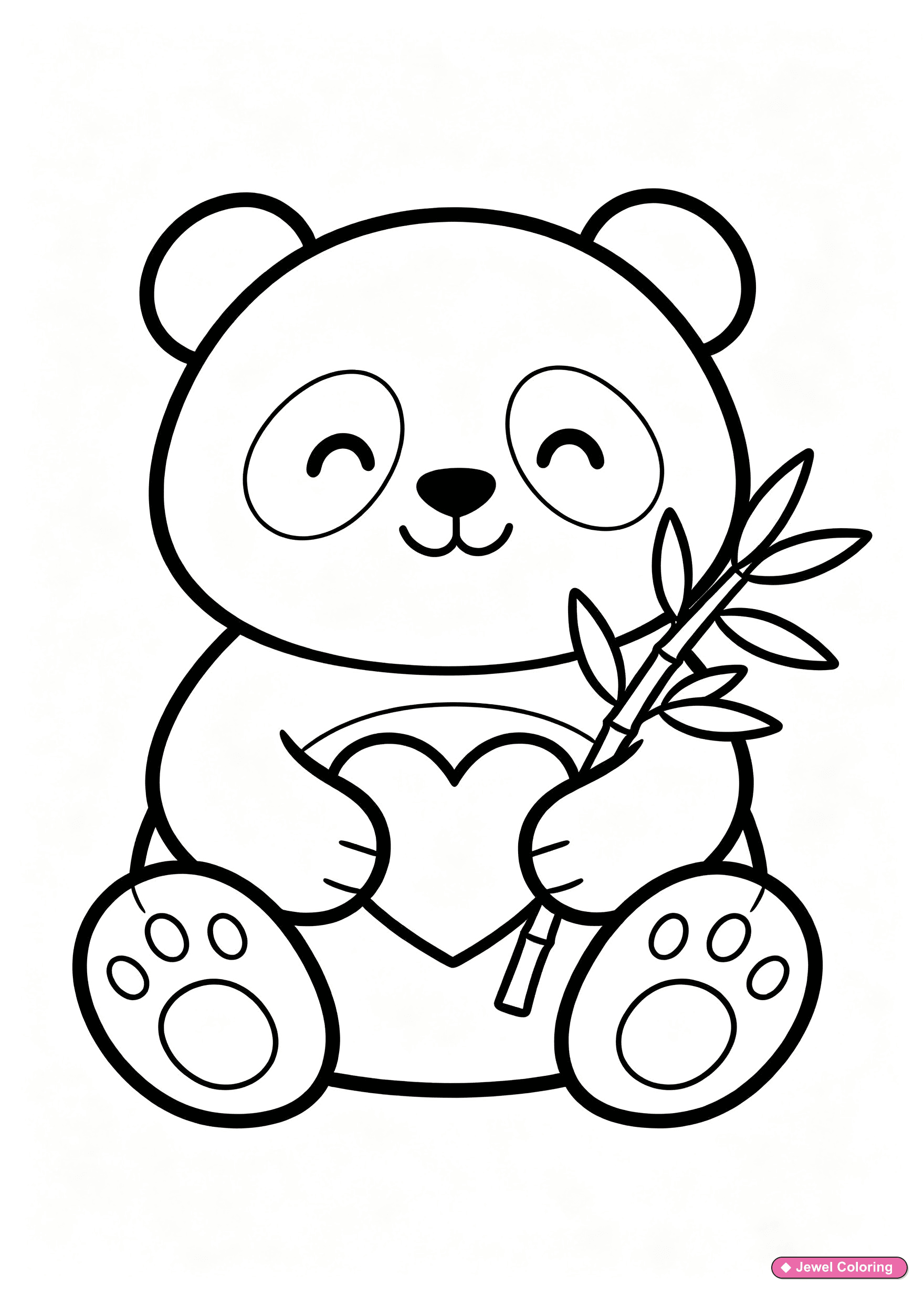 Kawaii Panda Coloring Page printable pandas coloring page