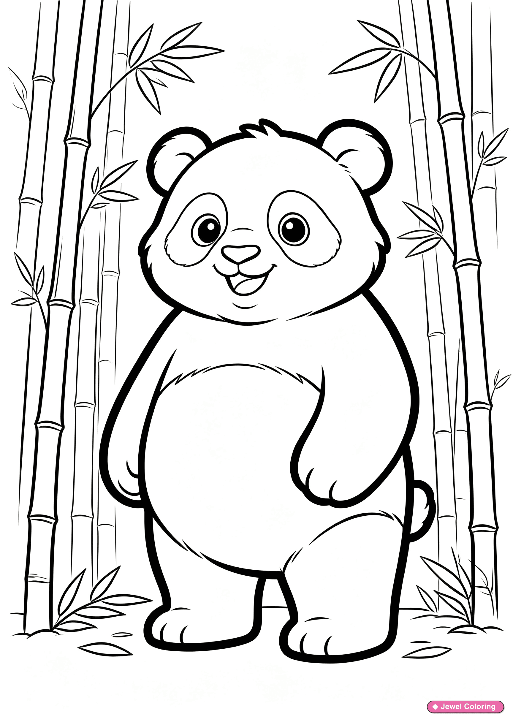 Panda In Bamboo Forest Coloring Page printable pandas coloring page