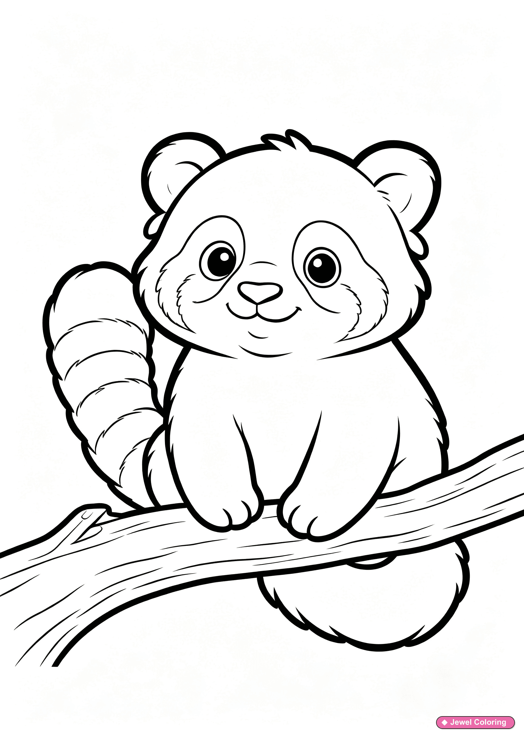 Red Panda Sitting Coloring Page printable pandas coloring page