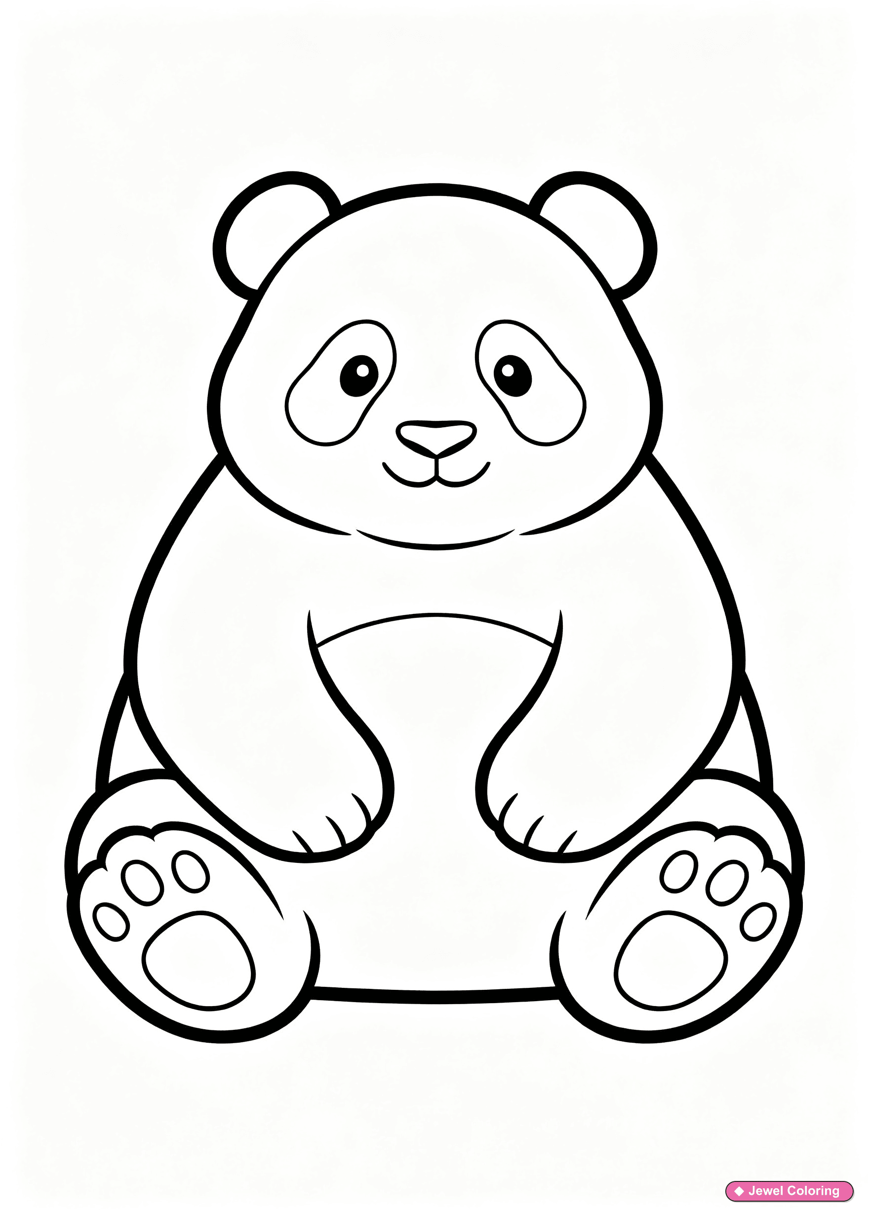 Sitting Panda Coloring Page printable pandas coloring page