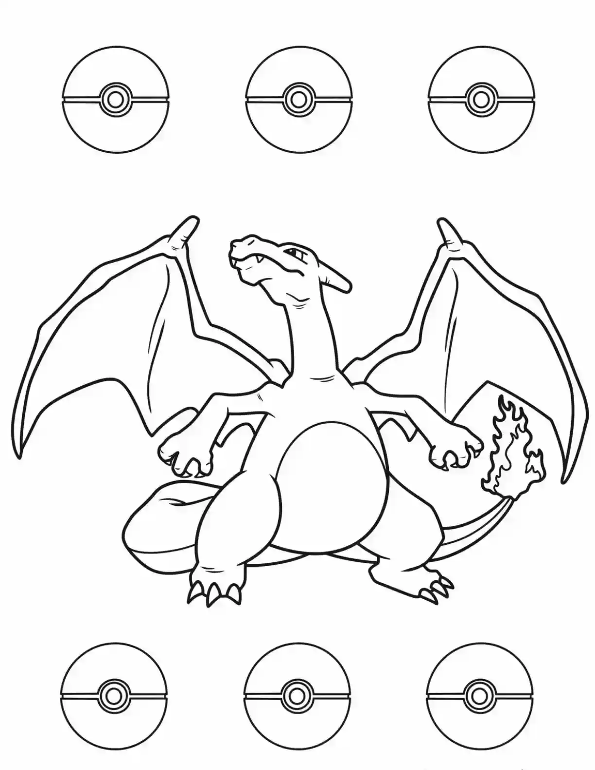 Charizard Pokemon Coloring Page printable Pokemon coloring page
