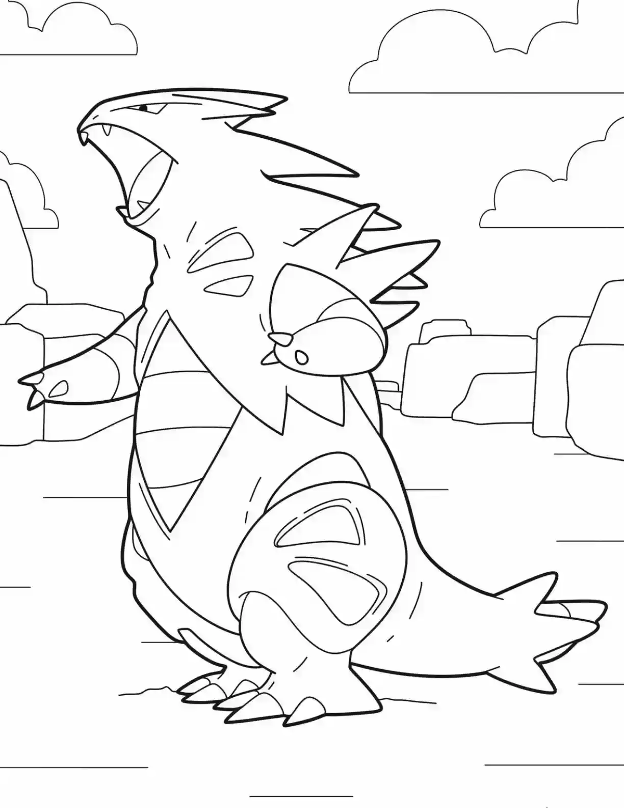 Gyarados Pokemon Coloring Page printable Pokemon coloring page