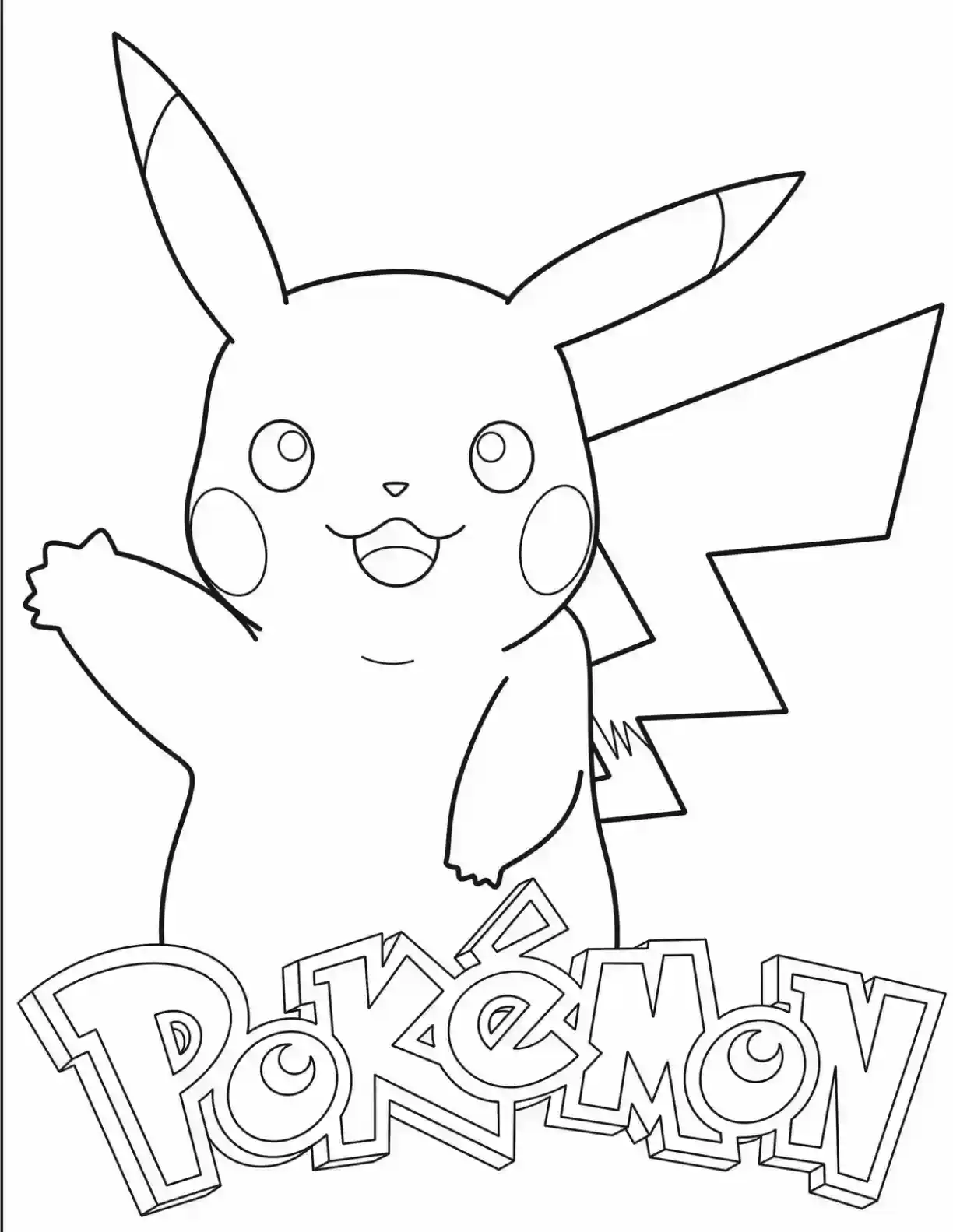 Pikachu Classic Pokemon Coloring Page printable Pokemon coloring page