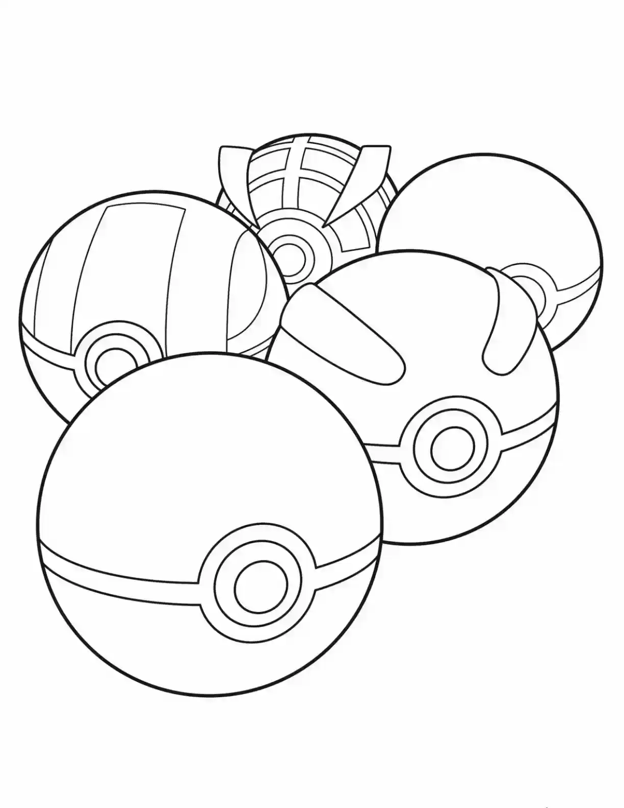 Pokeball Collection Pokemon Coloring Page printable Pokemon coloring page