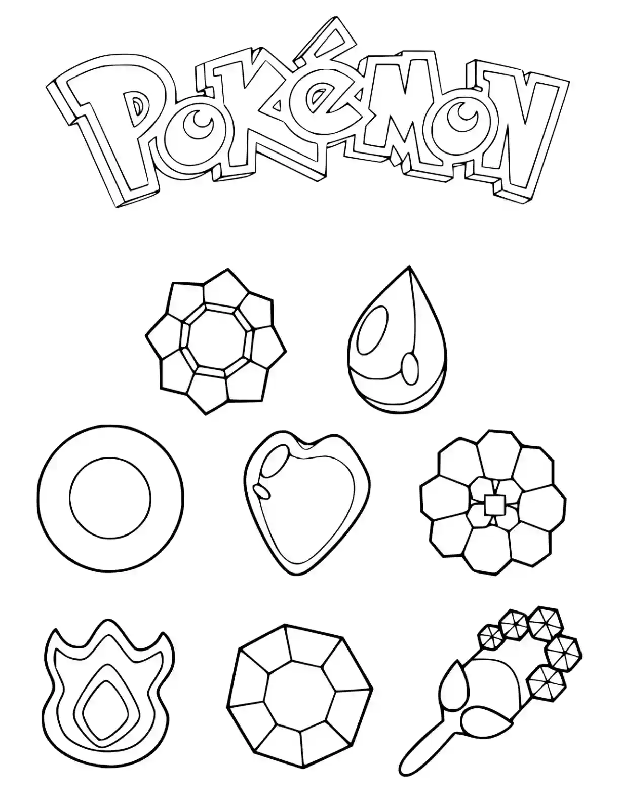 Pokemon Elements Pokemon Coloring Page printable Pokemon coloring page
