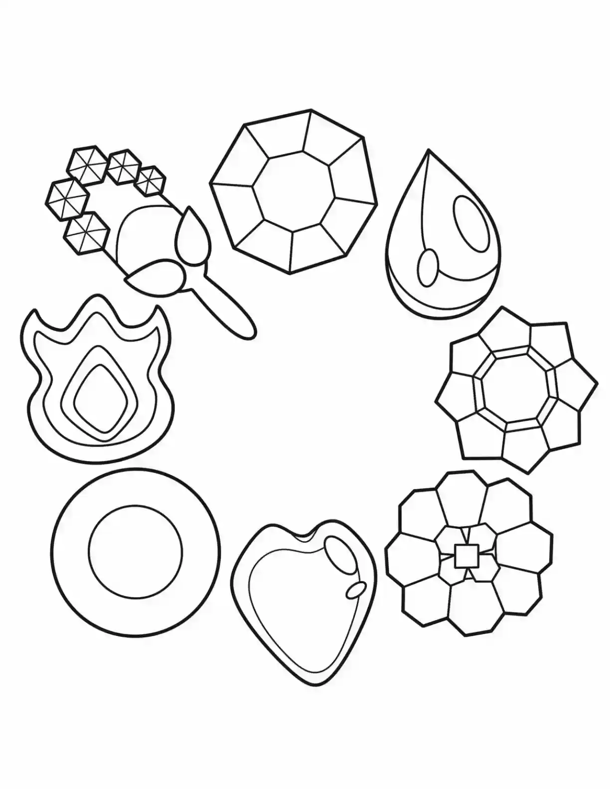 Pokemon Symbols Coloring Page printable Pokemon coloring page
