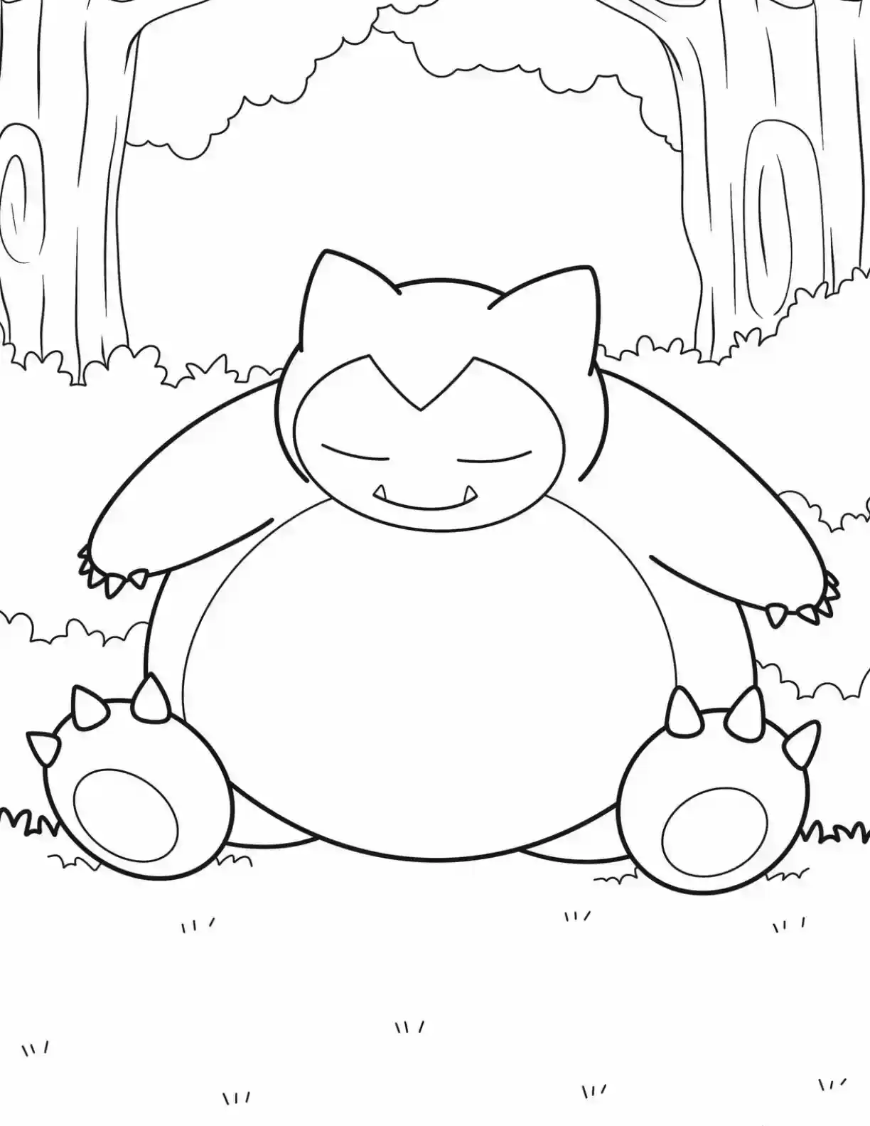Snorlax Pokemon Coloring Page printable Pokemon coloring page