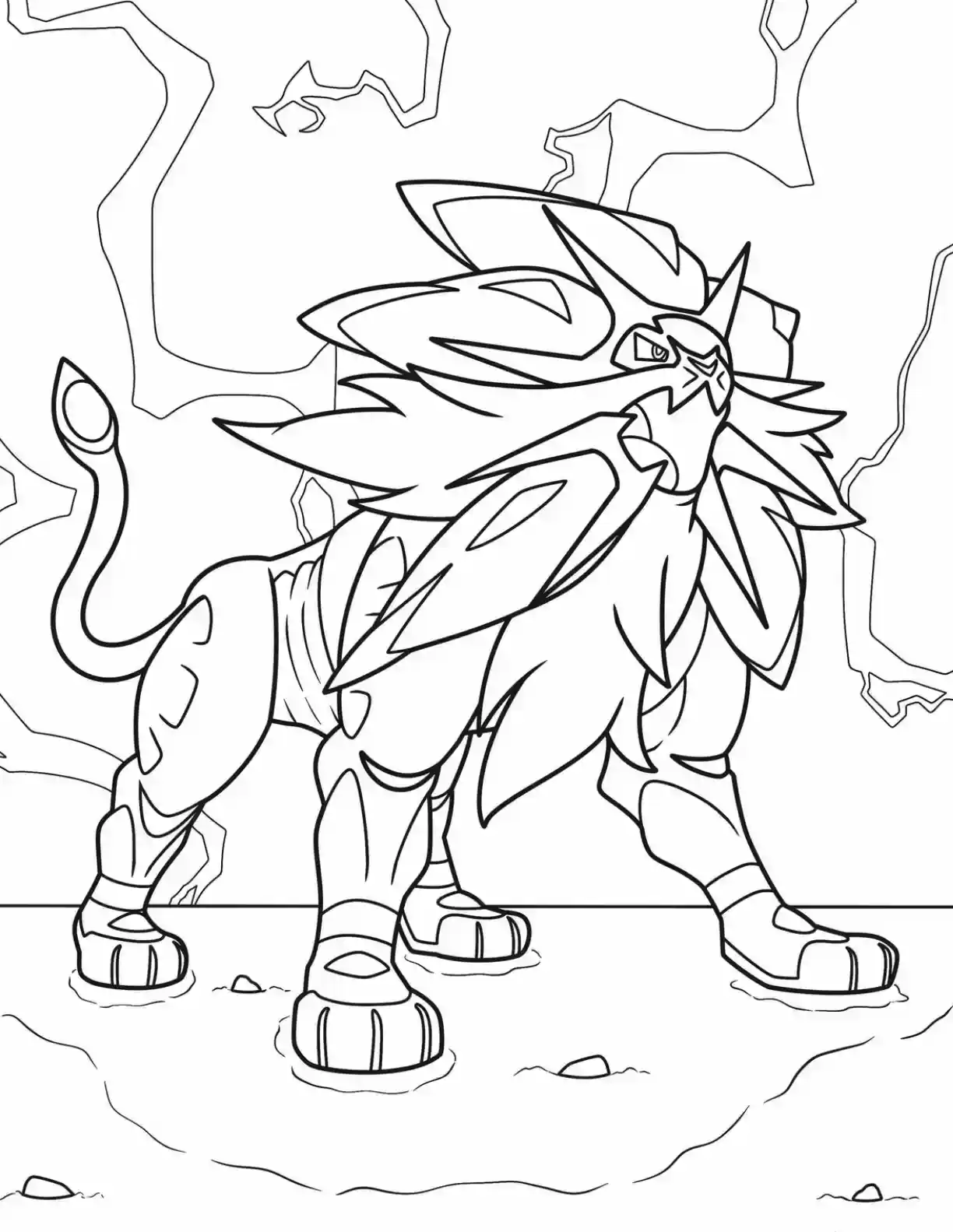 Solgaleo Pokemon Coloring Page printable Pokemon coloring page