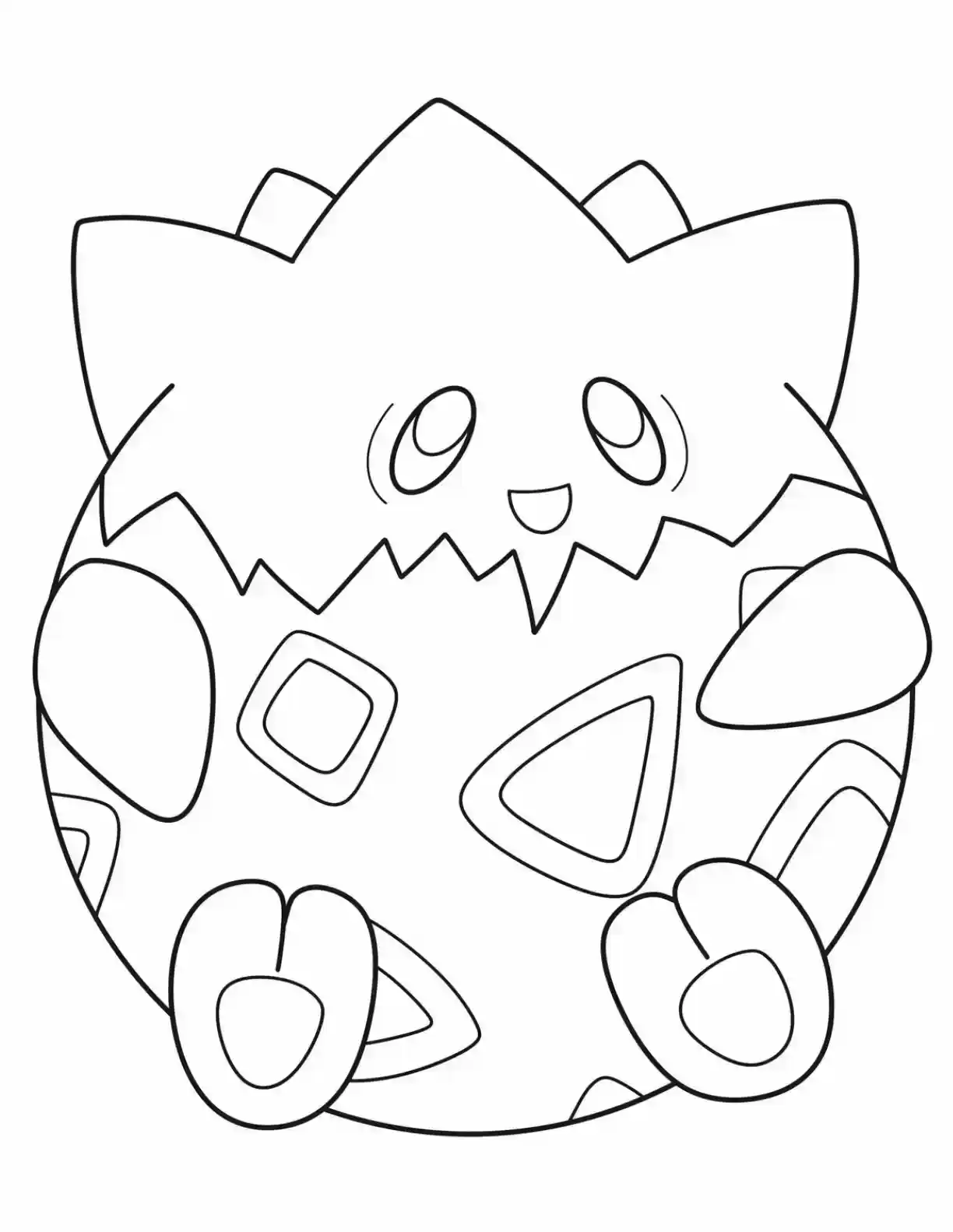 Togepi Pokemon Coloring Page printable Pokemon coloring page