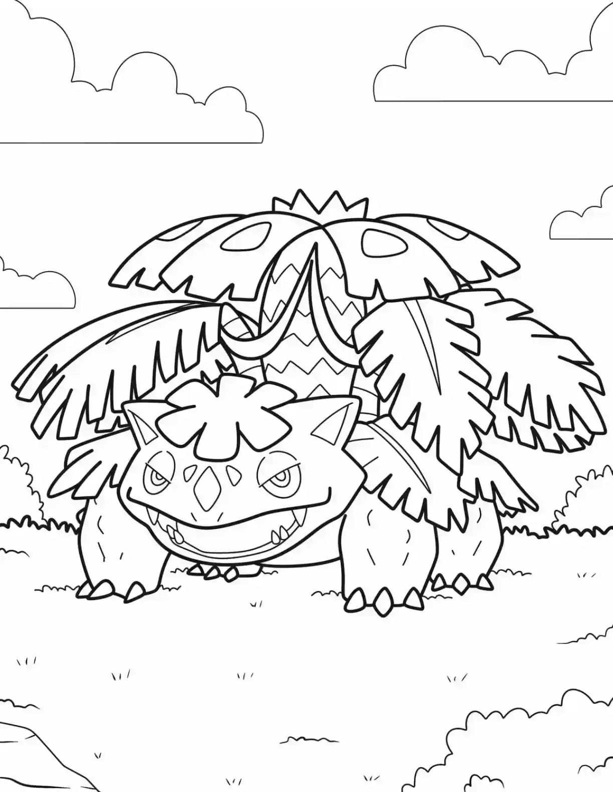 Venusaur Pokemon Coloring Page 1 printable Pokemon coloring page